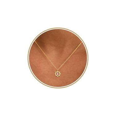 Imagem de Presente de Dia dos Namorados para sua esposa, colar de pedra do mês de nascimento para mulheres, colar de ouro delicado com pedra do mês de nascimento para meninas adolescentes, presente de