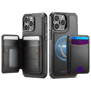 Imagem de owlhold Capa carteira para iPhone 13 Pro Max, compatível com MagSafe e bloqueio de RFID 2 em 1, capa removível de couro PU à prova de choque, capa carteira dobrável dobrável para iPhone 13 Pro Max de