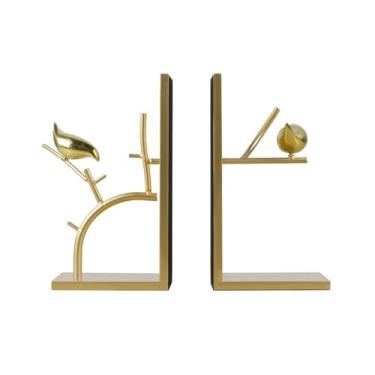 Imagem de Estante de livros para casa pássaro de metal antimovimento para acomodar extremidades pesadas de livros em estilo chinês escritório sala de estar ornamentos decoração