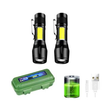 Imagem de Lanterna LED Mini Portátil Recarregável Por USB Luz COB Lanterna Teles