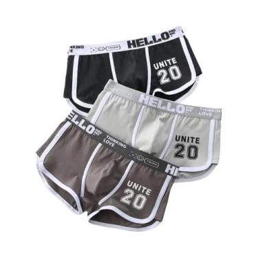 Imagem de Shorts Boxer De Algodão Masculinos Pacote Com 1/3/4 Peças Lingerie Sex