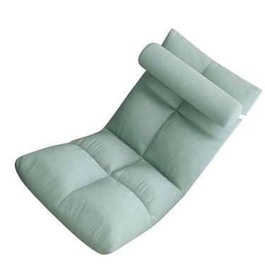 Imagem de Generic Cadeira Ergonômica para Jogos Sem Braços, Flanela Macia, sofá Dobrável para Salão, Costas Ajustáveis ​​para Leitura, Assistir Tv (Pavão Azul)