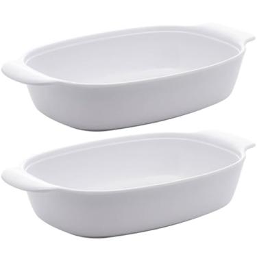 Imagem de Kit 2 Travessas de Melamina Brancas 23cm Milão Lyor com Alças Laterais para Servir