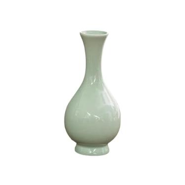 Imagem de Vaso para Flores Vaso de cerâmica elegante e luxuoso com gargalo estreito, peça decoração sofisticada para sala estar escritório