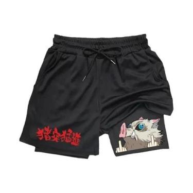 Imagem de Shorts Esportivos Masculinos 2 Em 1 Respirável Camada Dupla Para Corri