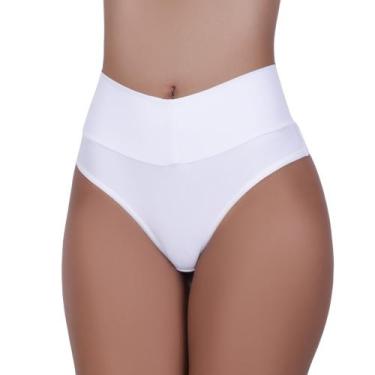 Imagem de Calcinha Fio Duplo e Cós Alto Microfibra Pós Parto- c8 BEBEL, Branco, 