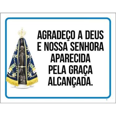 Imagem de Kit 3 Placas Agradeço Deus Nossa Senhora Aparecida