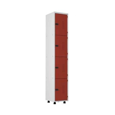 Imagem de Armário Roupeiro Aço 4 Portas Academia Guarda Volume Ea701 Vermelho
