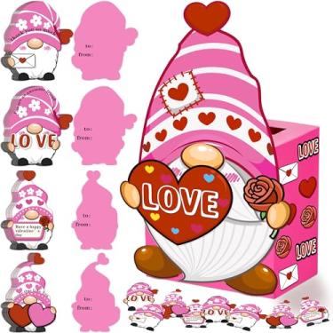 Imagem de luck sea Valentines Day Gnome Paper Mailbox Crafts Kit for Kids, DIY Valentine's Mail Box Craft with 40 Exchange Cards Valentine Gift Party Favors Supplies (Assembly Needed)