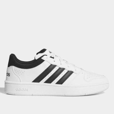 Imagem de Tênis Adidas Hoops Classic Masculino, Branco, Preto, 37