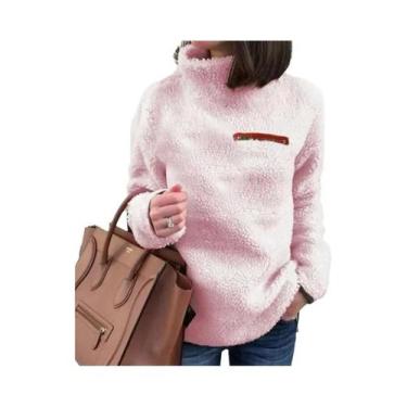 Imagem de Suéter Feminino De Inverno Com Gola Alta, Cor Sólida, Zíper, Sexy E Mo