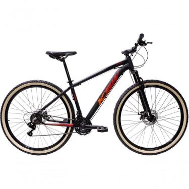 Imagem de Bicicleta Aro 29 Ksw Xlt 24v Freio A Disco Suspensão Mountain Bike - Preto-vermelho-laranja Tam.19