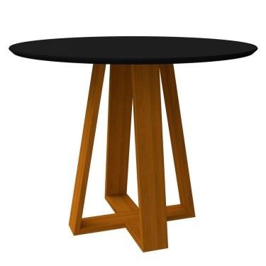 Imagem de Mesa De Jantar Para 4 Lugares Tampo 1,00m Vitoria Ypê Preto New Ceval