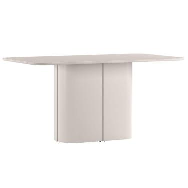 Imagem de Mesa De Jantar Para 8 Lugares 180cm Tampo Mdf Com Vidro Serena Off White - New Ceval