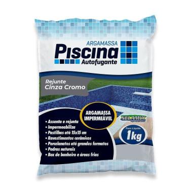 Imagem de Rejunte Piscina Impermeável Cor Cinza Cromo 1kg