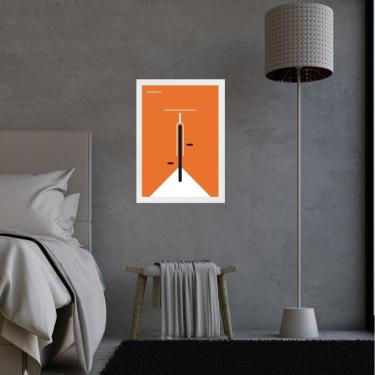 Imagem de Quadro Decorativo Bicicleta Bauhaus Laranja 45X34Cm - Vidro