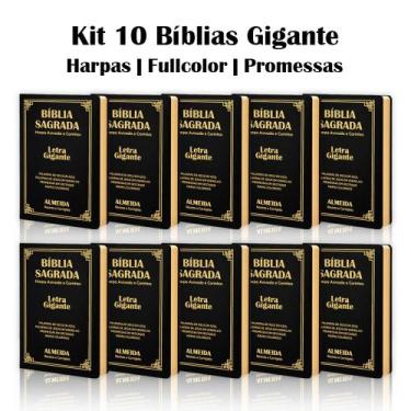Imagem de Kit 10 Gigante Luxo Popular Preta - Com Harpa - Palavras de Jesus em V