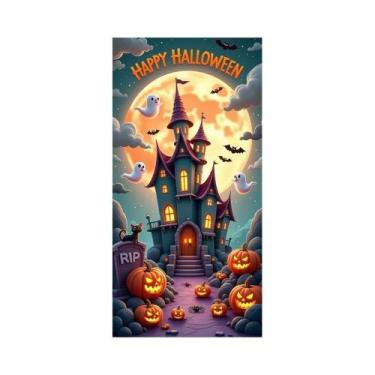 Imagem de Decorações De Porta Assustadoras Para O Halloween, Banner De Porta Com