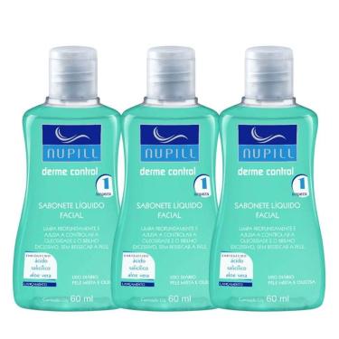 Imagem de Kit 3 Sabonete Líquido Facial Antioliosidade Para Viagem Bolsa Dermecontrol 60ml