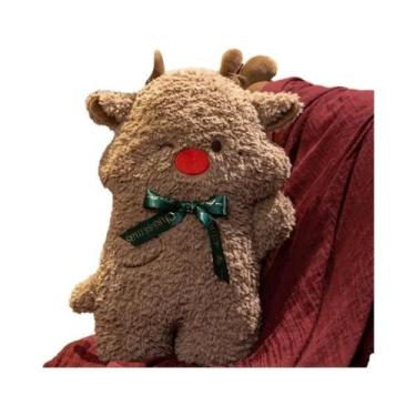 Imagem de Almofada De Pelúcia De Natal: Boneco Fofo De Papai Noel E Rena, Decora