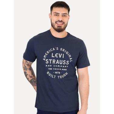 Imagem de Camiseta Levis Masculina Original Graphic Built Tough Azul Marinho-Masculino