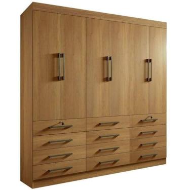 Imagem de Guarda Roupa Casal 6 Portas 12 Gav Mônaco-cinamomo - D`doro