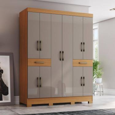 Imagem de Guarda-roupa Casal 10 Portas 2 Gavetas B384 Cinamomo/Avelã