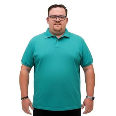 Imagem de Camisa Polo Plus Size Masculina Piquet Com Gola e Botões G1 ao G5 Alta Qualidade Tecido Respiravel-Masculino