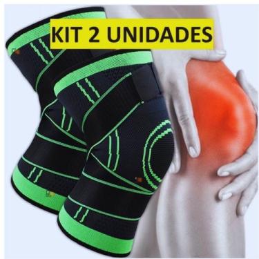 Imagem de Kit 2 Joelheiras De Compressão Ortopédica Tensor Alívio De Dor No Joel