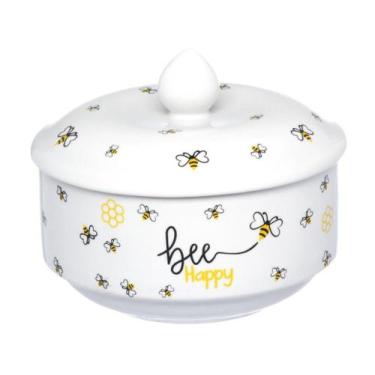 Imagem de Manteigueira em Porcelana Honey Branco/Preto 10cm Hauskfrat - Hauskraf