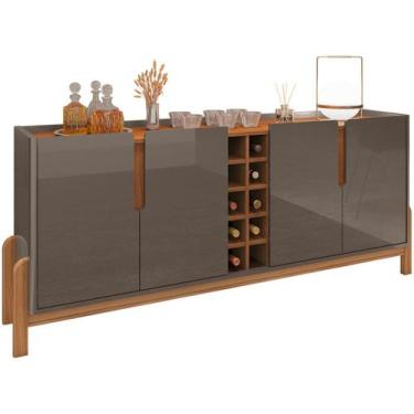 Imagem de Buffet Lizz 1,90 Cinza Perola/Cedro - Casa D, Cinza Pérola e Cedro