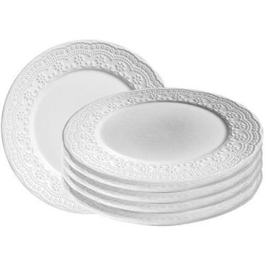 Imagem de CONJUNTO C/ 6 PRATOS RASO MADELEINE BRANCO Ø 26 cm - Porto Brasil Cerâ