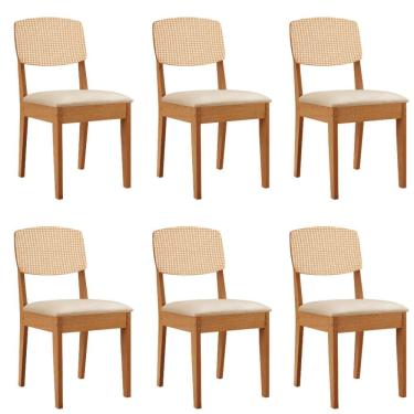 Imagem de Conjunto com 6 Cadeiras MDF Copper Premium para Sala de Jantar Moderna Mobilia