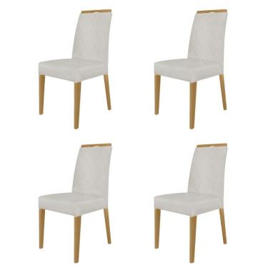 Imagem de Kit 4 Cadeiras de Jantar Estofadas Madeira Maciça Multimóveis CR15020