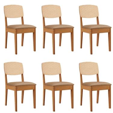 Imagem de Conjunto com 6 Cadeiras MDF Copper Premium para Sala de Jantar Moderna Mobilia