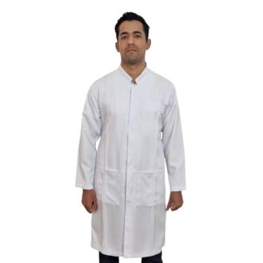 Imagem de Jaleco Masculino em Gabardine - Gola Padre - Ref. 238 (Marrom, GG)