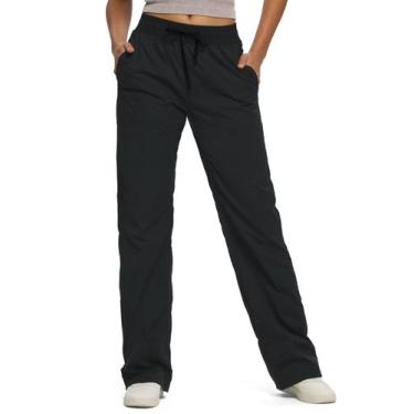Imagem de Calças femininas SEVEGO Dance Studio, franzidas, pretas, XL, 32 cm, co
