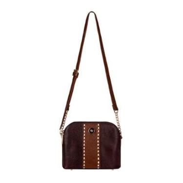 Imagem de Bolsa transversal detalhe alça com corrente couro liso Pérola-Feminino