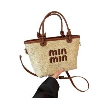 Imagem de Bolsa De Ombro Transversal Feminina De Palha Estilo Boho Para Verão, B