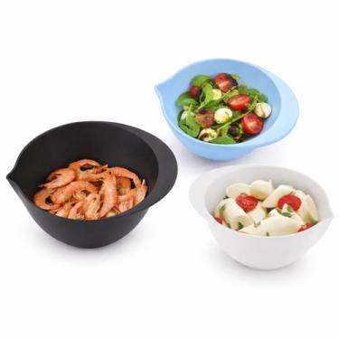 Imagem de Kit 3 Bowls Potes Cozinha 2,8L Tigelas Cumbucas Plástico Colorido Viva