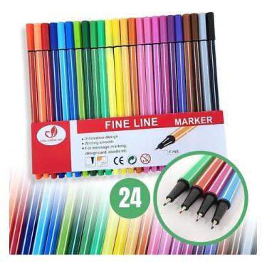 Imagem de Kit Caneta Fine Line Cores Ponta Fina 0.4mm Cor Da Ti Tinta - Congratu