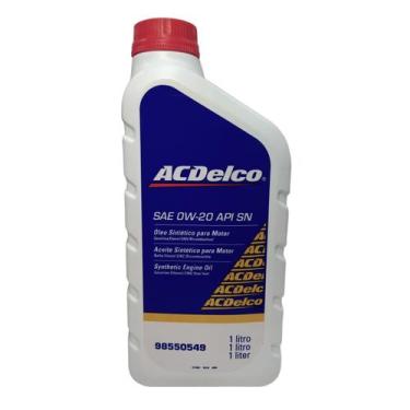 Imagem de Óleo Lubrificante do Motor ACDelco SAE 0W20 100% Sintético API SN 1L