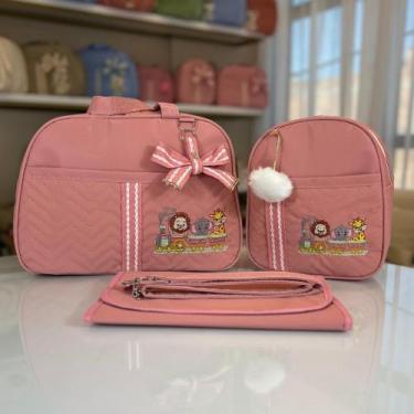 Imagem de Kit Bolsa Maternidade 2 Peças Grande Impermeável + Mochila + Trocador 