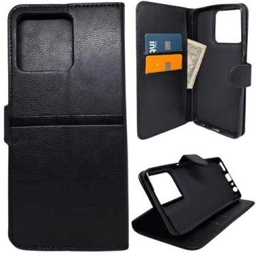 Imagem de Capa Carteira para Motorola G56 (Tela de 6.72) Capinha Case Cor:Preto 