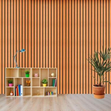 Imagem de Papel de Parede Adesivo Autocolante Decorativo Madeira Ripado Texturiz