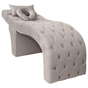 Imagem de Maca Estética Charme Para Extensão De Cílios Veludo Bege - SOFA STORE