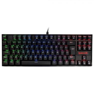 Imagem de Teclado Mecânico Gamer Redragon Kumara RGB Preto Switch Azul ABNT2-Unissex