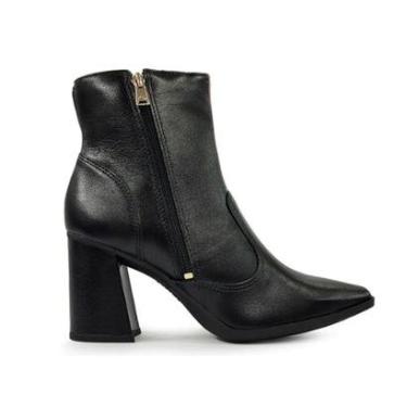 Imagem de Bota Dakota Cano Curto Em Couro Salto Alto Bloco D2462-Feminino