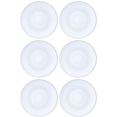 Imagem de Conjunto 6 Pratos Rasos de Jantar em Porcelana Decorada 25cm Tramontin