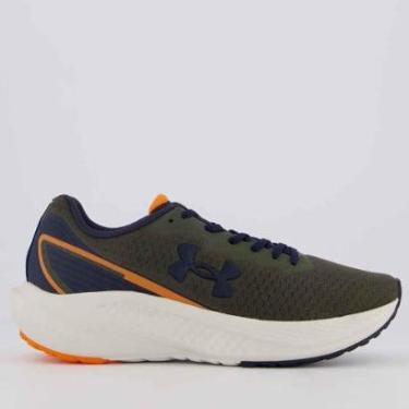 Imagem de Tênis Under Armour Charged Wing 2 Verde Militar e Laranja-Masculino